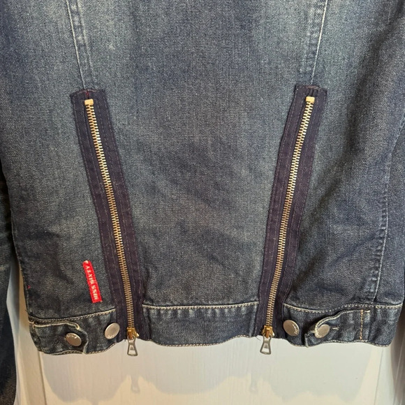 VTG Miss Sixty Denim Jean Jacket Sz Small Y2K Cropped Zipper Italy 90s Archive - Picture 9 of 13